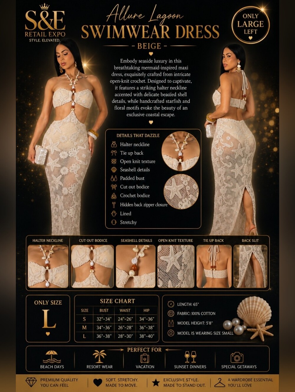 Allure Lagoon Swimwear Dress- Beige
